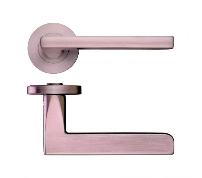 Stanza Venice Designer Door Handles on Rose - Tuscan Rose Gold