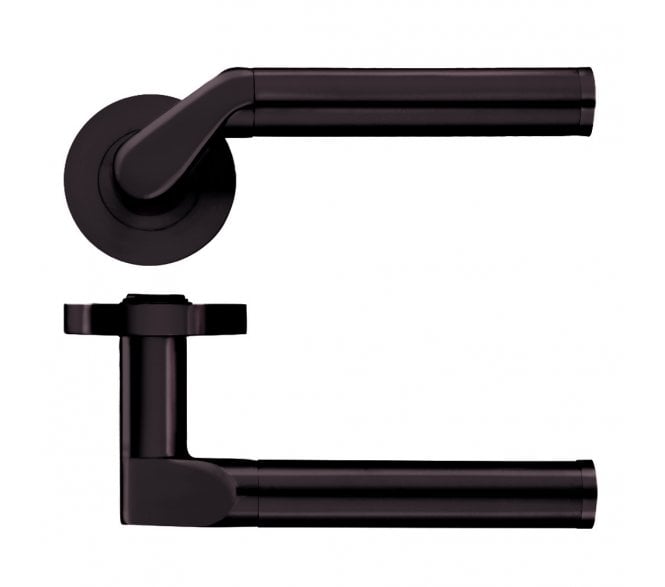 Stanza Venus Designer Door Handles on Rose - Etna Bronze