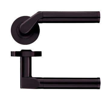 Stanza Venus Designer Door Handles on Rose - Etna Bronze