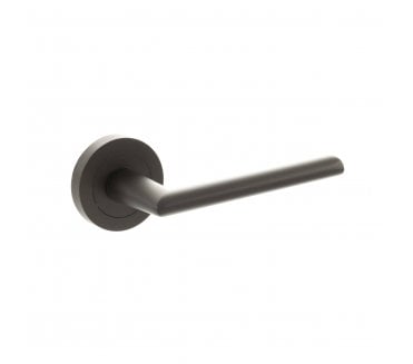 STATUS Alabama Lever Door Handle on Round Rose - Urban Dark Bronze