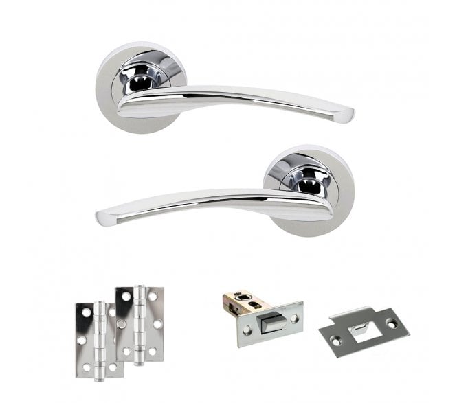STATUS Arizona Door Handle Latch Pack (3 Ball Bearing x2) - Polished Chrome