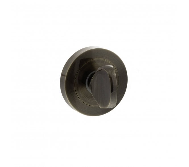 Status Bathroom Turn & Release on Round Rose - Antique Brass