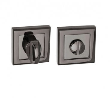 STATUS Bathroom Turn & Release on Square Rose - Black Nickel