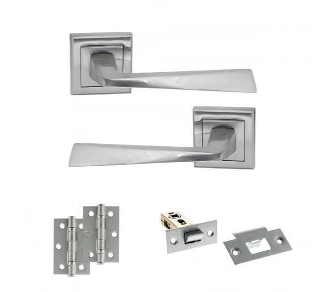 STATUS California Door Handle Latch Pack (3 Ball Bearing x2) - Satin Chrome