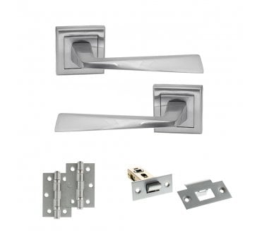 STATUS California Door Handle Latch Pack (3 Ball Bearing x2) - Satin Chrome