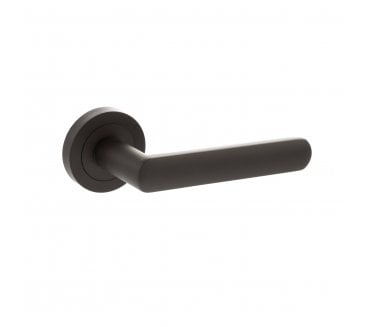 STATUS Carolina Lever Door Handle on Round Rose - Urban Dark Bronze