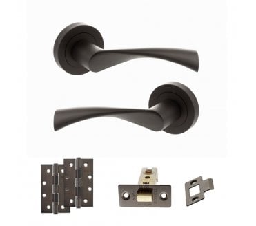 STATUS Colorado Door Handle Latch Pack (4 Slim Knuckle Hinges x2) - Urban Dark Bronze