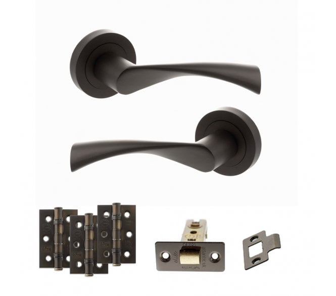 STATUS Colorado Door Handle Latch Pack (3 Ball Bearing Hinges x3) - Urban Dark Bronze