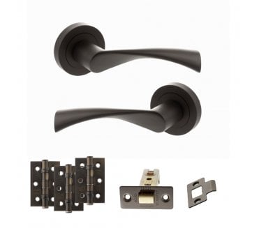 STATUS Colorado Door Handle Latch Pack (3 Ball Bearing Hinges x3) - Urban Dark Bronze