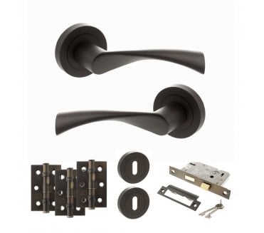 STATUS Colorado Door Handle Lock Pack (3 Ball Bearing Hinges x3) - Urban Dark Bronze