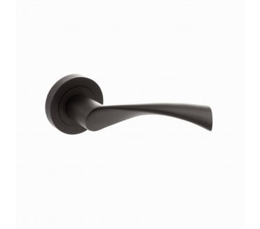 STATUS Colorado Lever Door Handle on Round Rose - Urban Dark Bronze