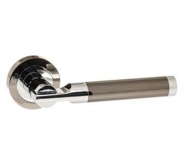 STATUS Dakota Lever Handle On Rose - Black Nickel/Polished Chrome
