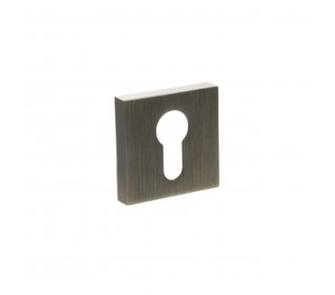 Status Euro Profile Escutcheon on Square Rose - Antique Brass (PAIR)