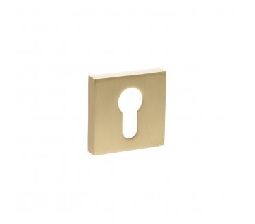 Status Euro Profile Escutcheon on Square Rose - Satin Brass (PAIR)