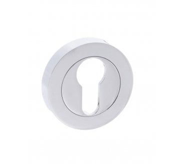 STATUS Euro Profile Escutcheons on Round Rose - Polished Chrome (Pair)