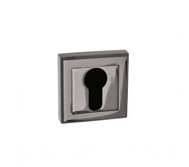 STATUS Euro Profile Escutcheons on Square Rose - Black Nickel  (Pair)