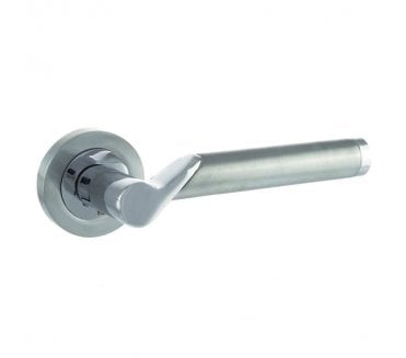 STATUS Hawaii Lever on Round Rose - Satin Chrome/Polished Chrome