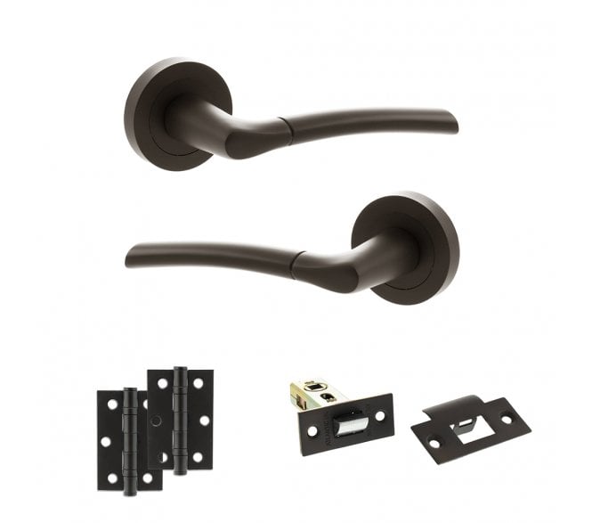 STATUS Indiana Door Handle Latch Pack (3 Ball Bearing x2) - Urban Dark Bronze