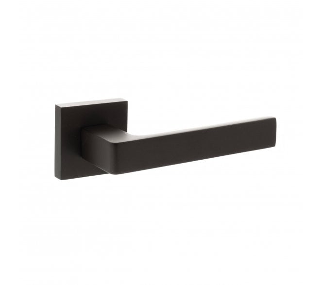 STATUS Montana Lever Door Handle on Square Rose - Urban Dark Bronze