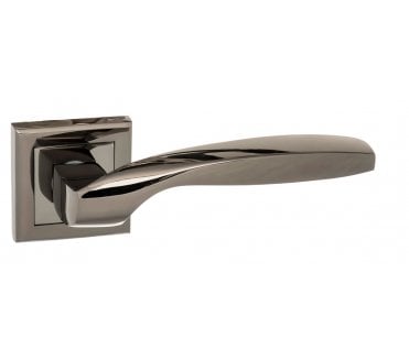 STATUS Oklahoma Lever Handle on Square Rose - Black Nickel (Pair)