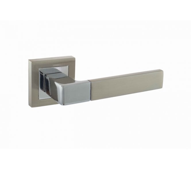 STATUS S40SNPC Montana Lever on Square Rose - Satin Nickel/Polished Chrome