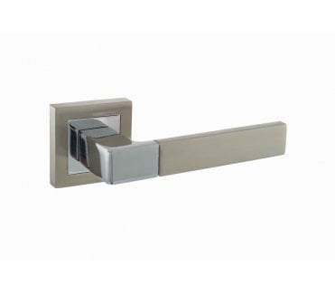 STATUS S40SNPC Montana Lever on Square Rose - Satin Nickel/Polished Chrome