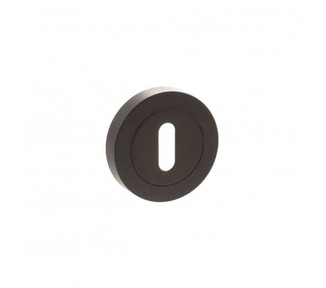 Status Standard Keyhole Escutcheon on Round Rose - Urban Dark Bronze (PAIR)