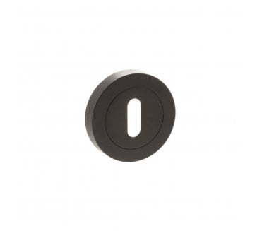 Status Standard Keyhole Escutcheon on Round Rose - Urban Dark Bronze (PAIR)