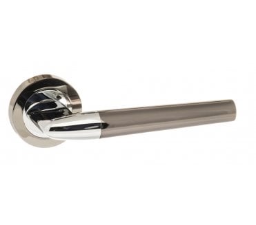 STATUS Tennessee Lever Handle On Rose - Black Nickel/Polished Chrome