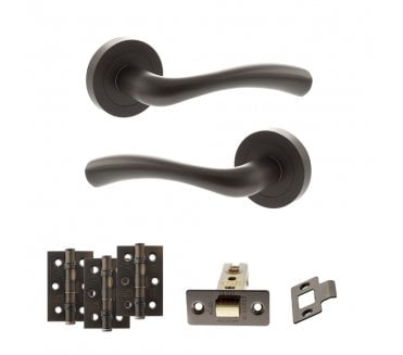 STATUS Texas Door Handle Latch Pack (3 Ball Bearing Hinges x3) - Urban Dark Bronze