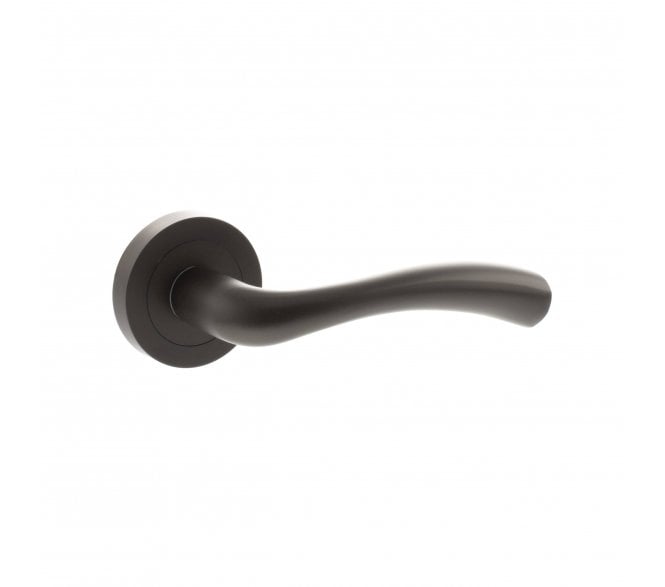 STATUS Texas Lever Door Handle on Round Rose - Urban Dark Bronze