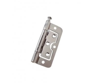 Steel 102mm Loose-Pin Hurlinge Flush Hinges (Pair) - Chrome Plated