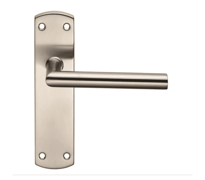 Steelworx CSLP Mitred Door Handles On Backplate - Satin Stainless Steel