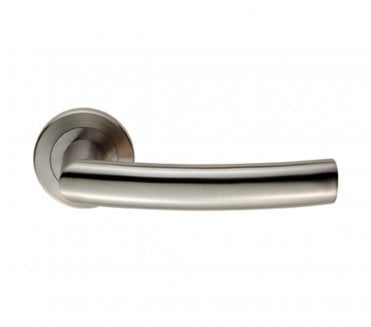 Steelworx SWL1165 Scimitar Satin Stainless Steel Handles on Rose - Satin Stainless Steel