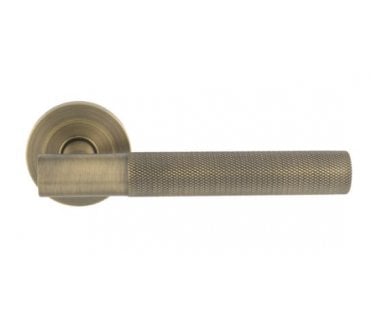 Steelworx SWL1171AB Galaxy Knurled Handles on Rose - Antique Brass.