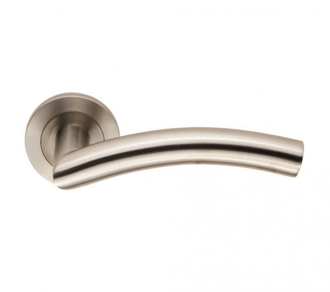 Steelworx SWL1196 Dresda Stainless Steel Handles on Rose - Satin Stainless Steel