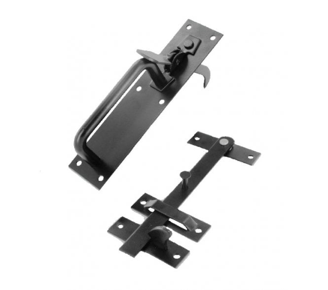 Suffolk Gate Latch Set (Medium Duty) - Black Jappanned