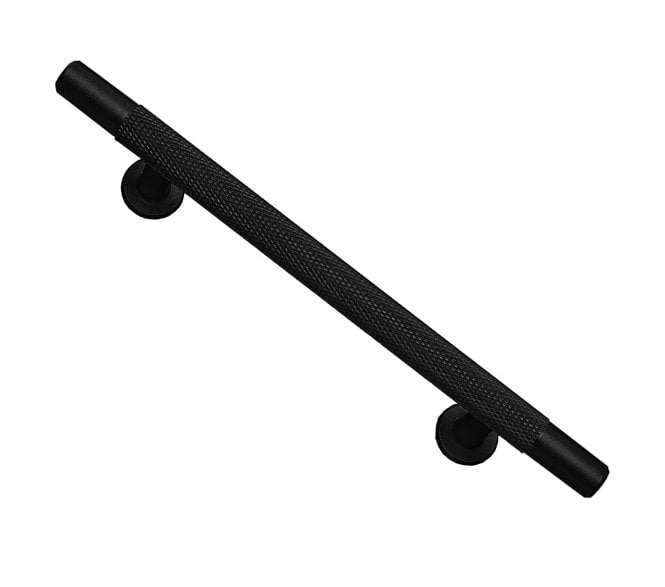 T Bar Knurled Cabinet Pull Handle - Matt Black