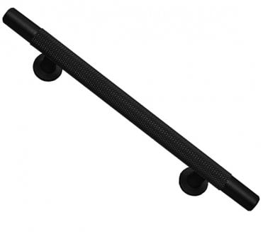 T Bar Knurled Cabinet Pull Handle - Matt Black