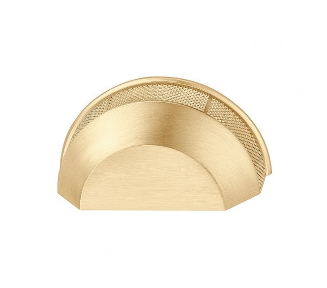 Tocco Knurled Drawer Cup Pull - Brushed Gold