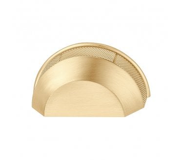 Tocco Knurled Drawer Cup Pull - Brushed Gold