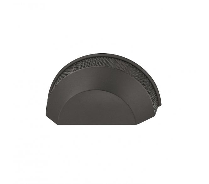 Tocco Knurled Drawer Cup Pull - Matt Black