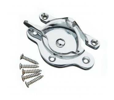 Ultra-Slim Fitch Pattern Sash Fastener - Polished Chrome