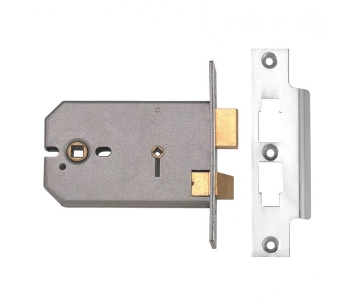 Union 2026 Horizontal Bathroom Lock - 127mm Satin Chrome