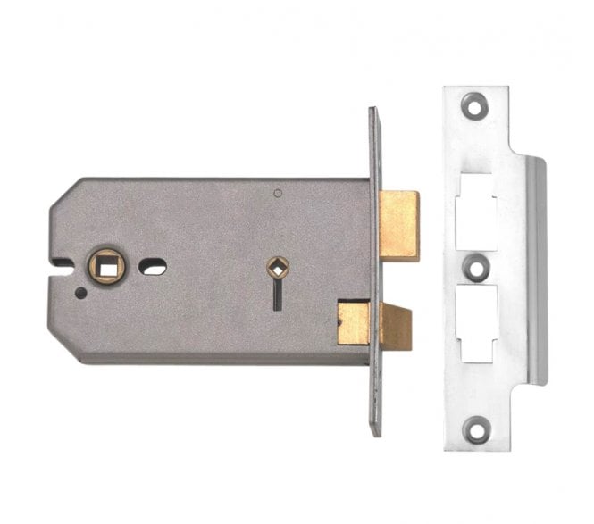 Union 2026 Horizontal Bathroom Lock - 149mm - Satin Chrome