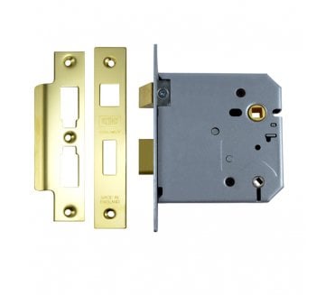 Union 2226 Heavy Duty Mortice Bathroom Lock - 102mm - Polished Brass