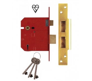 Union 2234E 5-Lever BS3621 Mortice Sashlock - Polished Brass