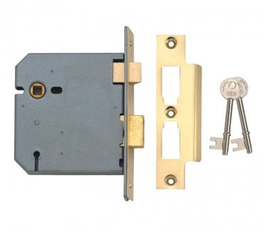 Union 2277 Heavy Duty 3-Lever Mortice Sashlock 102mm - Brass