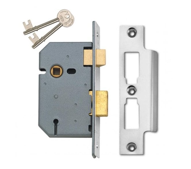 Union 2277 Heavy Duty 3-Lever Mortice Sashlock  - Satin Chrome