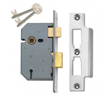 Union 2277 Heavy Duty 3-Lever Mortice Sashlock  - Satin Chrome